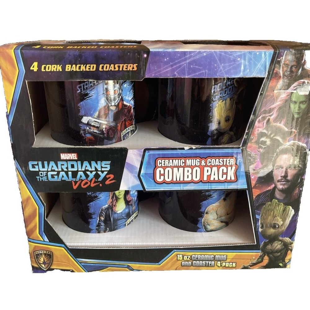 Marvel Guardians of the Galaxy Vol 2 Coffee Mugs & Coasters Set of‎ 4 Each